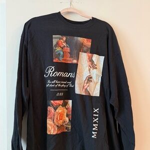 Black Graphic Long Sleeve Shirt